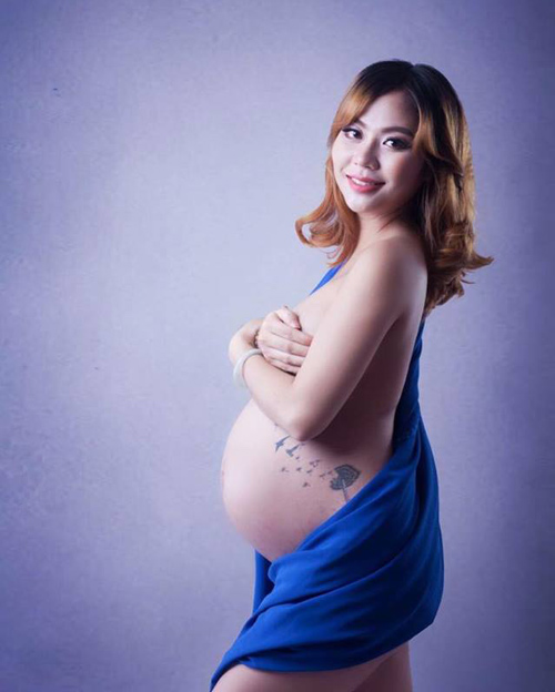 Mẹ bầu 9x từng làm mẫu bikini tự tin khoe bụng thâm, da rạn - 3