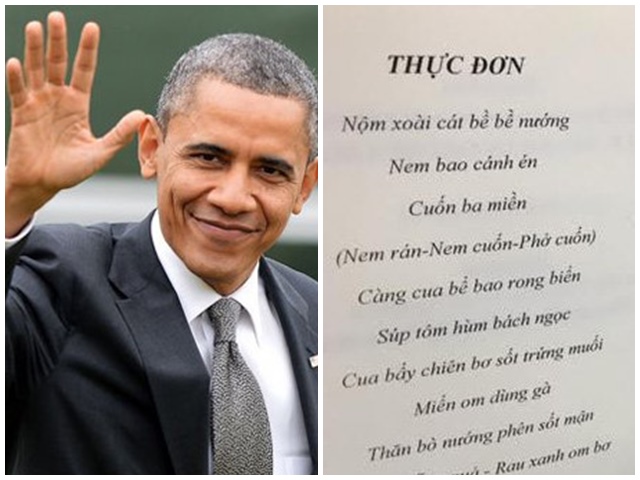 Thực đơn đậm chất Việt của Tổng thống Obama tại Việt Nam