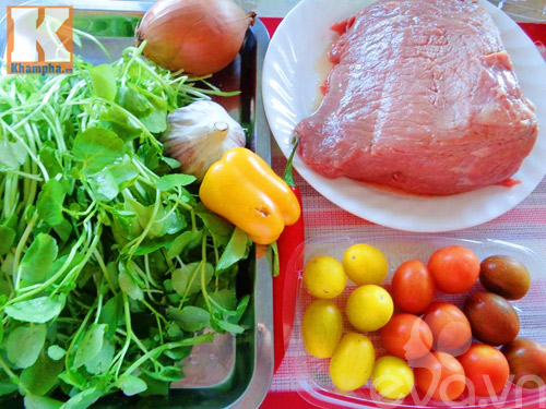 Thịt bò trộn cải xoong đơn giản mà ngon - 1