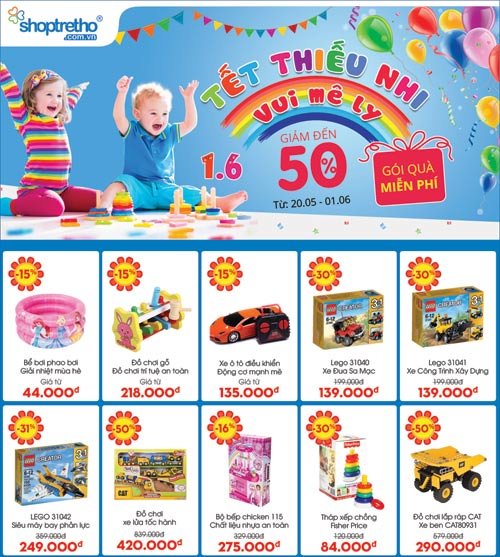 Tết thiếu nhi – Vui mê ly: Quà tặng cho bé giảm đến 50% - 1