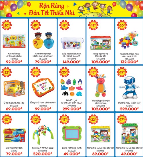 Tết thiếu nhi – Vui mê ly: Quà tặng cho bé giảm đến 50% - 2