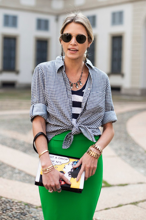 Chán chấm bi, hoa nhí, chị em nên tìm đến họa tiết kẻ ô - 11