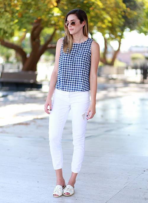 Chán chấm bi, hoa nhí, chị em nên tìm đến họa tiết kẻ ô - 14