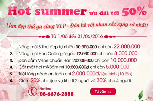 Hot: Giảm 50% chi phí khi làm đẹp chào hè cùng V.I.P - 2