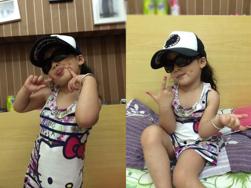 Váy áo xinh yêu sành điệu của bé Nhím con gái Hồng Đăng - 4