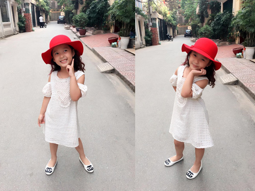Váy áo xinh yêu sành điệu của bé Nhím con gái Hồng Đăng - 1