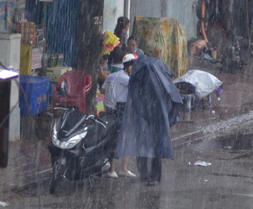 Mưa và gió lớn làm đứt dây điện, cây bật gốc đè người đi đường - 2