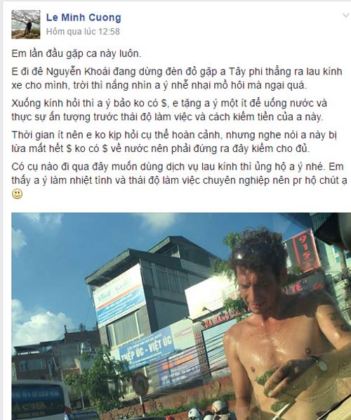 Ông Tây quot;chặn xequot; ô tô xin lau kính xôn xao Hà Nội - 2