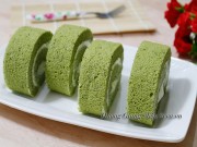 Bếp Eva - Cách làm bánh bông lan trà xanh cuộn kem tươi ngon