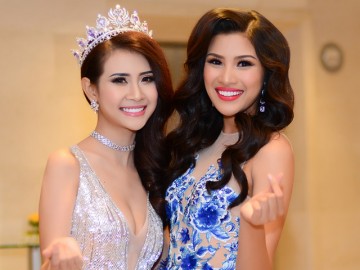 Về nước sau ồn ào thi chui, Nguyễn Thị Thành rạng rỡ đọ dáng bên đối thủ Liên Phương