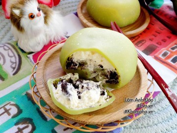 Bánh mochi lá dứa kem tươi sầu riêng mát lạnh tuyệt ngon