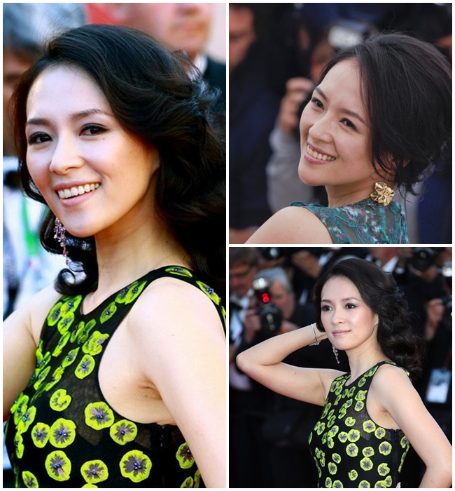 Nữ diễn viên gợi cảm và cực quyến rũ tại Cannes. Mái tóc thả dài bồng bềnh tôn vinh những đường nét thanh tú.
