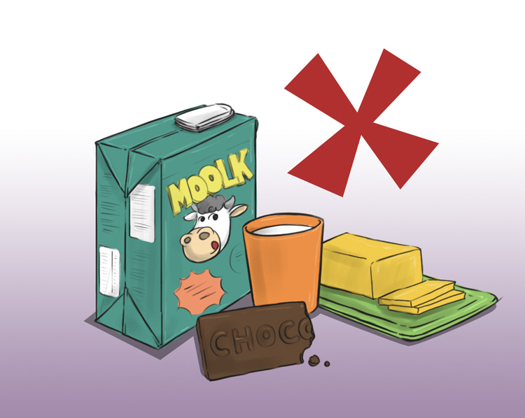 Không nên ăn hoặc uống sữa hoặc các sản phẩm từ sữa khi bị ho và đau họng.
