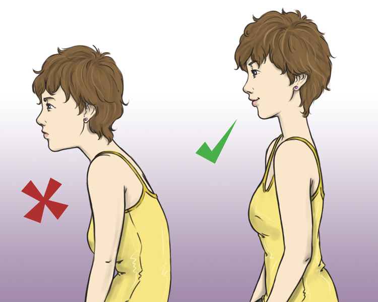 Đứng thẳng người: Hãy cố gắng đứng thẳng ở mọi tư thế (trừ lúc ngủ), sẽ giúp bạn bớt bị tắc nghẽn mũi, gây khó thở.
