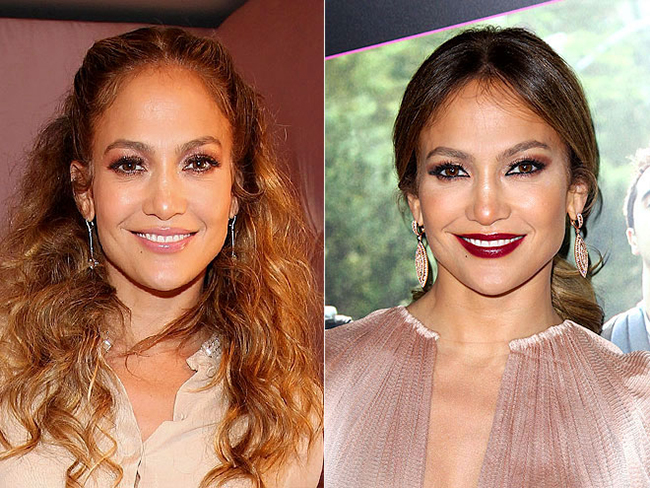 Màu son đỏ berry đậm cực chất tô điểm cho phong cách ấn tượng trên thảm đỏ của Jennifer Lopez.
