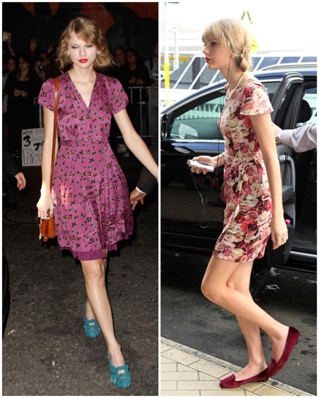 Họa tiết mang đến phong cách dạo phố bắt mắt cho Taylor Swift.
