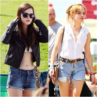 Emma Watson khoe chân thon nuột với sooc jeans