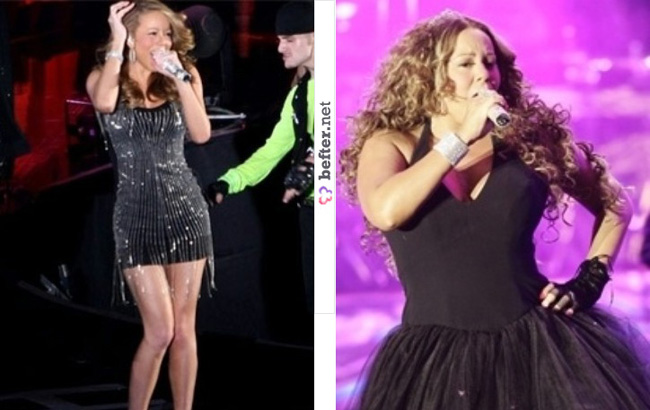 Mariah Carey xấu tệ với những chiếc đầm 'khổng lồ'.

