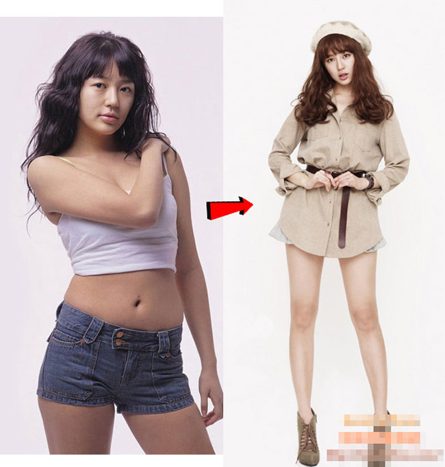 Yoon Eun Hye từng một thời 'đau khổ' vì thân hình tròn trịa, thiếu gợi cảm. Giờ đây sau quá trình ăn kiêng và luyện tập chăm chỉ, Yoon Eun Hye sở hữu vóc dáng nuột nà hàng đầu showbiz Hàn.
