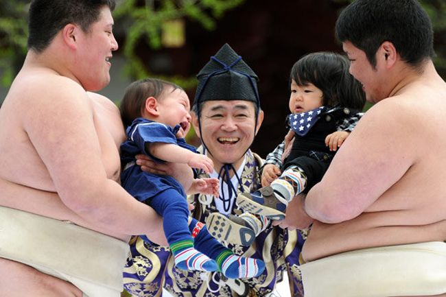 Lễ hội Naki Sumo quả là một phong tục độc đáo của Nhật Bản
