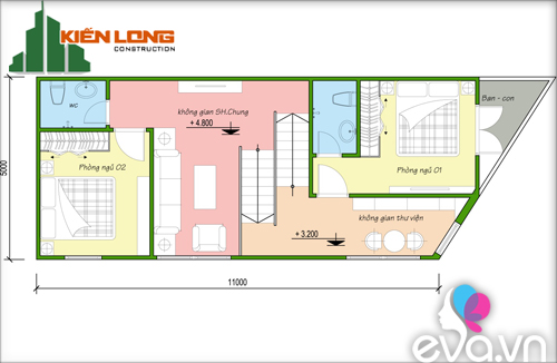 Xây nhà 3 tầng cho gia chủ tuổi Tỵ - 3