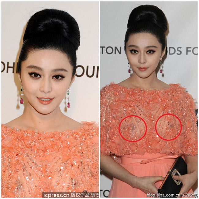 Sau tai nạn tốc váy, cô lại để lộ nhũ hoa tại Liên hoan phim Cannes 2013.
