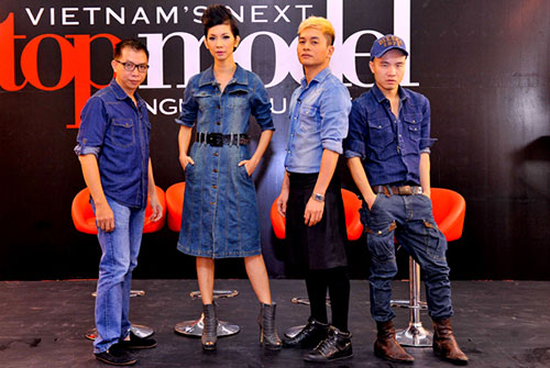 Nam Trung mặc váy xếp ly đi casting Vietnam's Next Top Model 2014