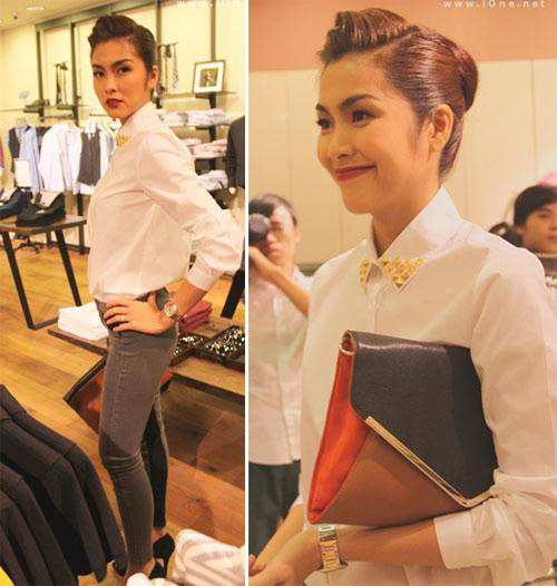 4 cách tận dụng sơ mi trắng dự tiệc như sao Việt - 5