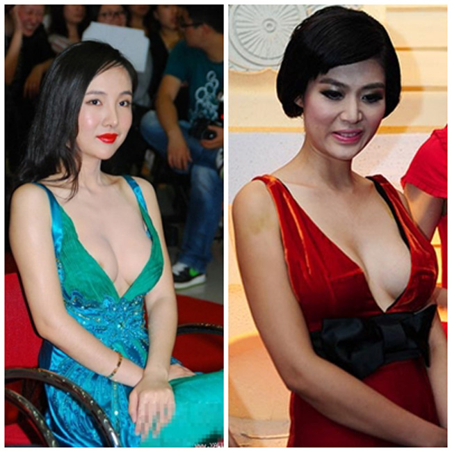 Hoa hậu Thu Thủy khoe ngực táo bạo không thua kém gì Can Lộ Lộ.
