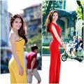 Làng sao - HH Diệu Hân khoe dáng giữa phố phường thủ đô