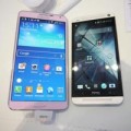 Eva Sành điệu - Galaxy Note 3 hồng đọ dáng cùng HTC One bạc