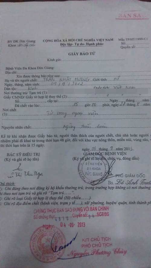 Bé 1 tuổi tử vong: Chưa tin giám định pháp y? - 1