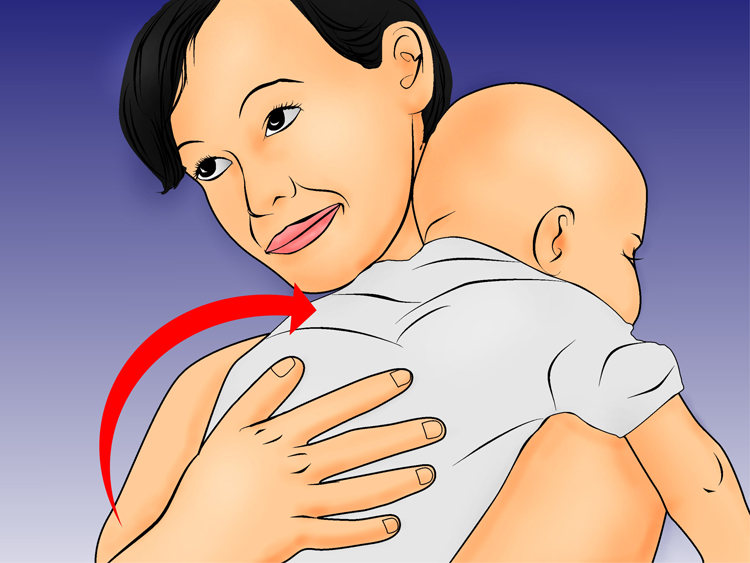 Sau mỗi bữa ăn…

Sau mỗi cữ bú, mẹ cần bế bé dựng bé lên để bé gục vào vai mẹ và vỗ nhẹ vào lưng con để bé ợ hơi. Việc này sẽ giúp trẻ sơ sinh không bị trớ sữa.
