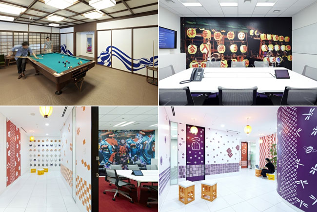 Một tính năng phổ biến khách trong các văn phòng công nghệ là không gian giải trí. Bàn chơi bi-da thường xuyên được sử dụng. Đây chỉ là một trong số ít không giải trí ở văn phòng Google Nhật Bản.
