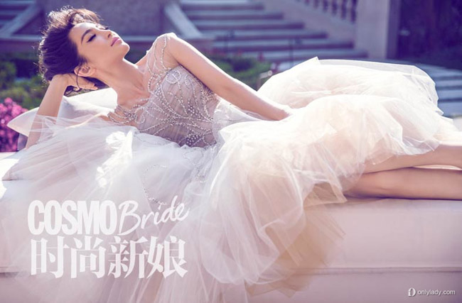 Lý Băng Băng làm cô dâu mơ màng trên Cosmopolitan Bride số tháng 10/2013.
