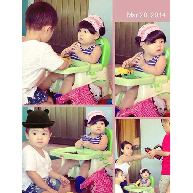 Những bức ảnh đáng yêu của hai bé được Minh Hà khoe trên facebook luôn nhận được hàng trăm lượt like (yêu thích). 
