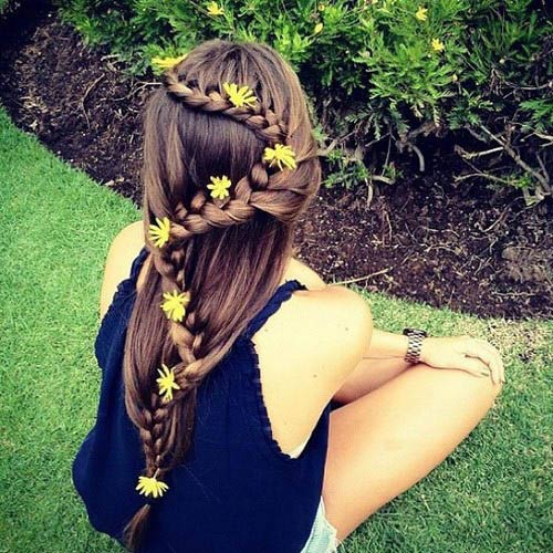 Cách tết tóc đính hoa đẹp #039;mê li#039; - 8