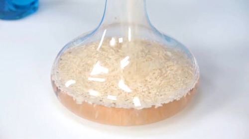 Mẹo làm sạch bình thủy tinh với gạo - 3