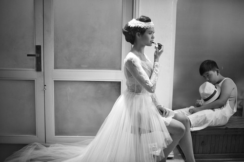 Trương Quỳnh Anh mặc áo cưới sau tin đồn rạn nứt - 2