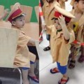 Làng sao - Con trai Đan Lê ngộ nghĩnh làm “cảnh sát giao thông”