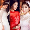 Thời trang - Ngọc Quyên đẹp như trong tranh với áo dài cưới
