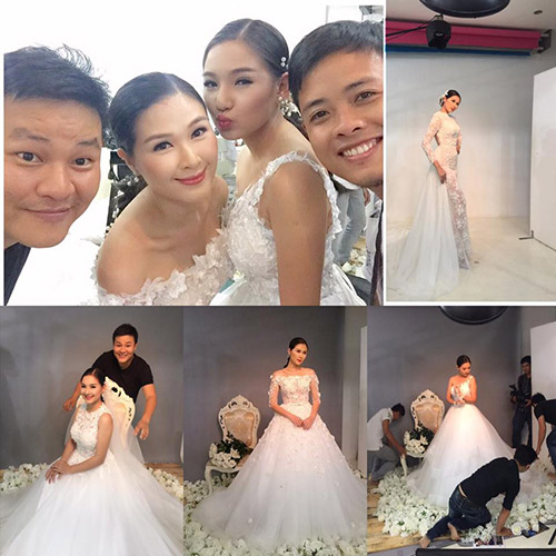 Vợ Duy Nhân bất ngờ làm người mẫu váy cưới - 1