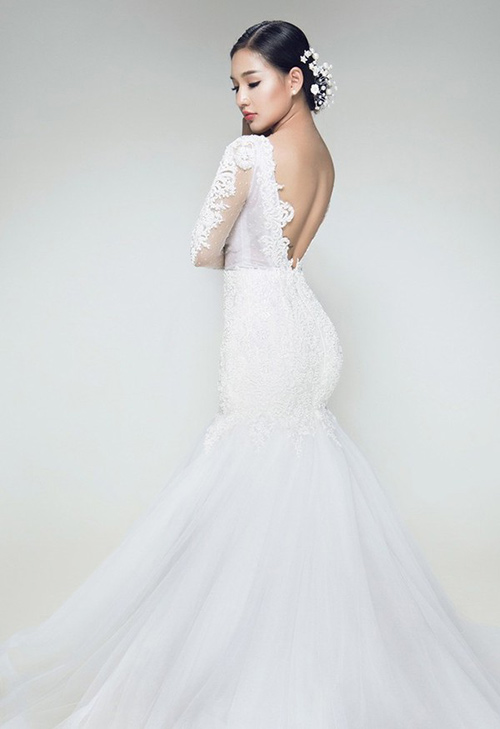 Trọn vẹn bộ ảnh vợ Duy Nhân làm mẫu váy cưới - 2