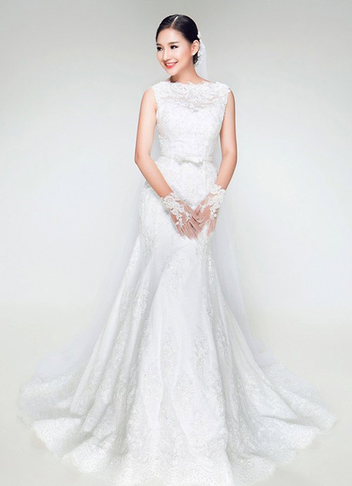 Trọn vẹn bộ ảnh vợ Duy Nhân làm mẫu váy cưới - 4