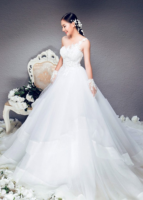 Trọn vẹn bộ ảnh vợ Duy Nhân làm mẫu váy cưới - 6