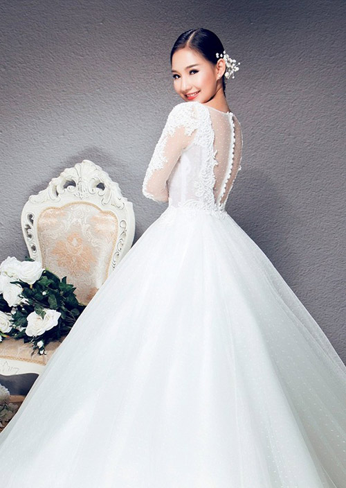 Trọn vẹn bộ ảnh vợ Duy Nhân làm mẫu váy cưới - 7