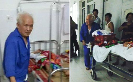 Xôn xao cụ ông 83 tuổi chăm vợ đẻ - 1