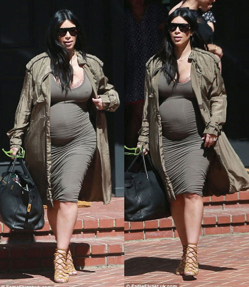 Kim Kardashian khoe thân hình đẫy đà với váy mỏng bó sát - 2