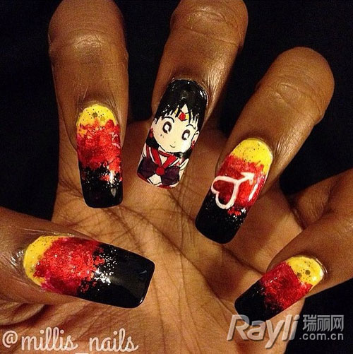 1001 mẫu nail dành cho nàng #039;mê#039; Thuỷ thủ Mặt Trăng - 13