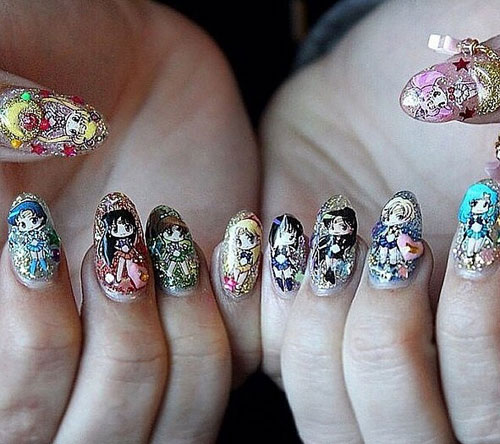 1001 mẫu nail dành cho nàng #039;mê#039; Thuỷ thủ Mặt Trăng - 4